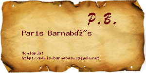 Paris Barnabás névjegykártya